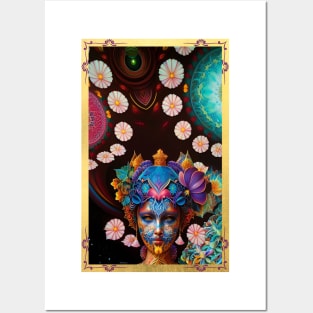 Umbrella Mandala Girl Posters and Art